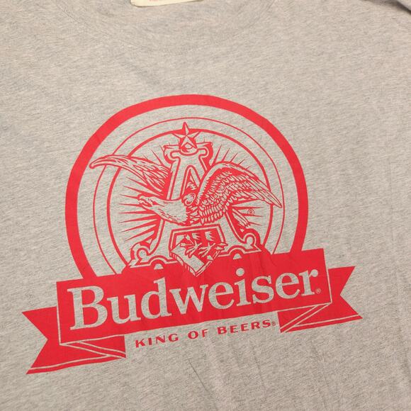 Budweiser Long Sleeve Crew Neck Graphic T Shirt Mens Size Large L Gray - Picture 4 of 10